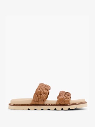 CAFE MODA Flache Pantolette Beige