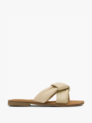 CAFE MODA Flache Pantolette Offwhite