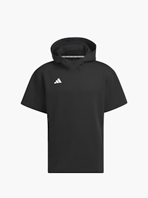 adidas Dugout Short Sleeve Hoodie – Genderneutral Schwarz