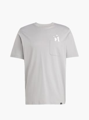 adidas Lounge Slides Graphic Pocket T-Shirt Grau