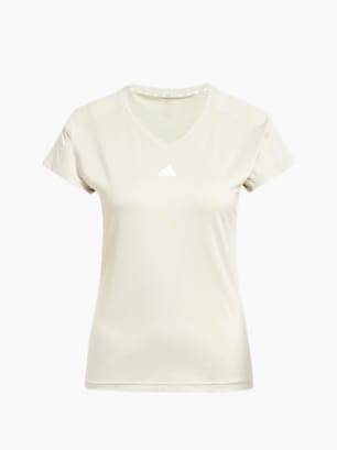 adidas AEROREADY Train Essentials Minimal Branding V-Neck T-Shirt Beige