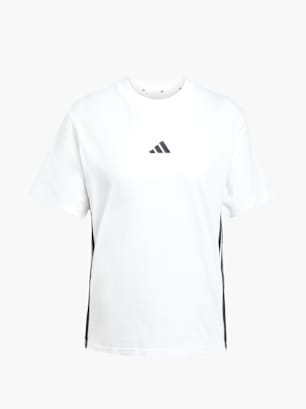 adidas Essentials 3-Streifen Cotton T-Shirt Weiß