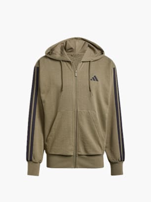 adidas Essentials 3-Streifen French Terry Kapuzenjacke Grün