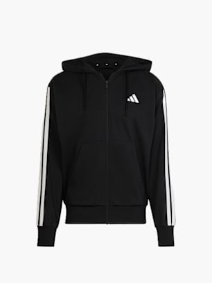adidas Essentials 3-Streifen French Terry Kapuzenjacke Schwarz