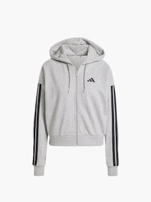 adidas Essentials 3-Streifen French Terry Kapuzenjacke Grau