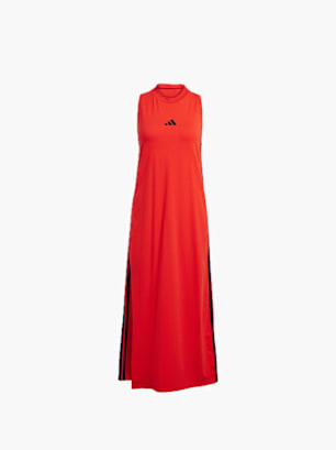 adidas Essentials 3-Streifen Long Racerback Kleid Rot