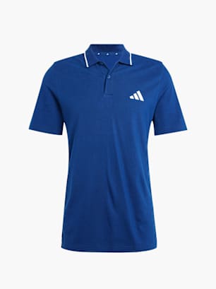 adidas Essentials 3-Streifen Piqué Poloshirt Blau