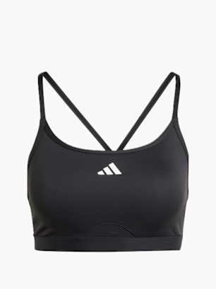 adidas Aeroreact Training 3-Streifen Sport-BH Schwarz