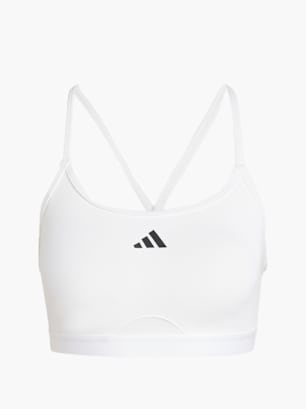 adidas Aeroreact Training 3-Streifen Sport-BH Weiß