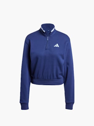 adidas Essentials Color Pop French Terry Crop Quarter-Zip Originals Jacke Blau