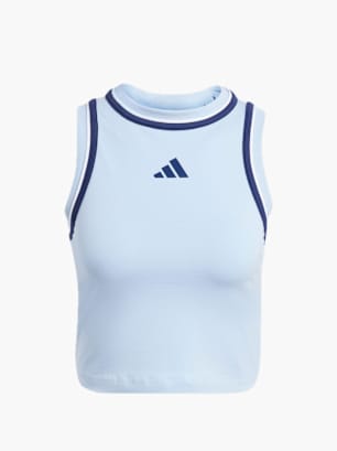 adidas Essentials Color-Pop Cotton Crop-Top Blau