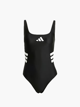 adidas 3-Streifen U-back Badeanzug Schwarz