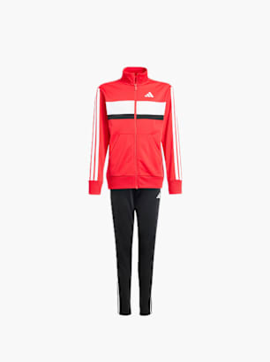adidas Seasonal Essentials Tiberio 3-Streifen Tricot Kids Trainingsanzug Rot