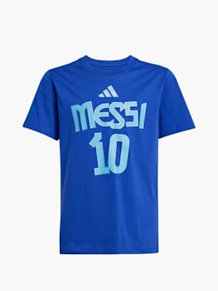 adidas Messi Name and Number Graphic Kids T-Shirt Blau