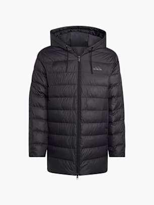 adidas Essentials CLIMAWARM 3-Streifen Light Daunenparka mit Kapuze Schwarz