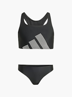 adidas Big Logo Bikini Set mit C-förmigem Rücken für Kinder Schwarz