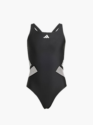 adidas Logo C-Back Badeanzug Kinder Schwarz