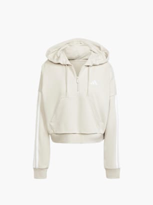 adidas Essentials 3-Streifen French Terry Quarter-Zip Hoodie Beige