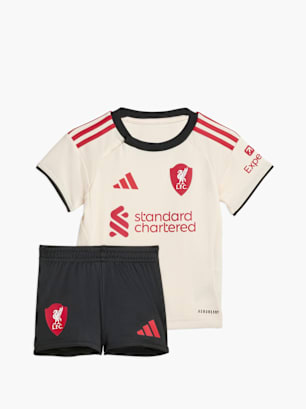 adidas Liverpool FC 25/26 Mini-Auswärtsausrüstung für Kinder Weiß