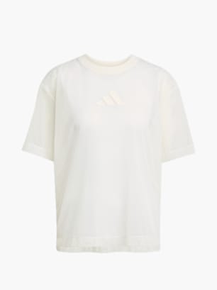 adidas Soft Lux Mesh T-Shirt Weiß