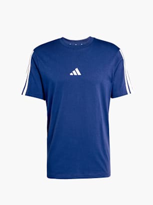 adidas Essentials 3-Streifen Single Jersey T-Shirt Blau