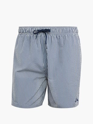 adidas Seersucker Gestreifte Badeshorts 5 Zoll Weiß