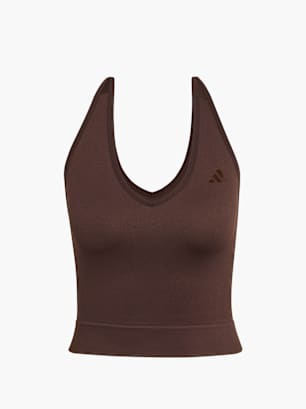 adidas Workout Essentials Knit Neckholder T-Shirt Braun