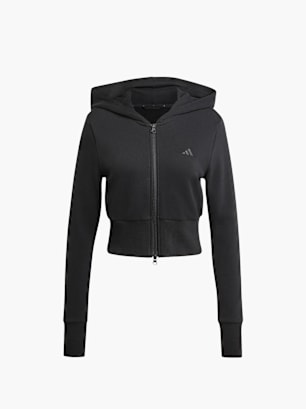 adidas Seasonal Essentials French Terry Track Top mit durchgehendem Reißverschluss Schwarz