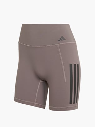adidas Optime Workout 3-Streifen kurze Leggings Braun