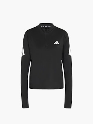 adidas adi365 Iconic Running Pullover mit Reißverschluss bis zur Brust Schwarz