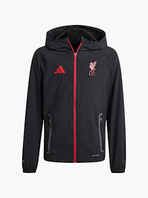 adidas Liverpool FC Tiro 25 Competition Vis Tech Travel Jacke für Kinder Schwarz