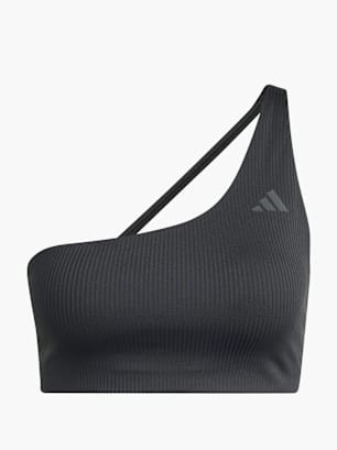 adidas Optime Workout Rib One-Shoulder-BH mit leichtem Halt Schwarz