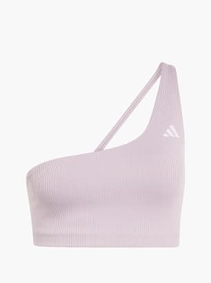 adidas Optime Workout Rib One-Shoulder-BH mit leichtem Halt Flieder