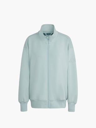 adidas Soft Lux Oberteil, durchgehender Reißverschluss, locker geschnitten Grün
