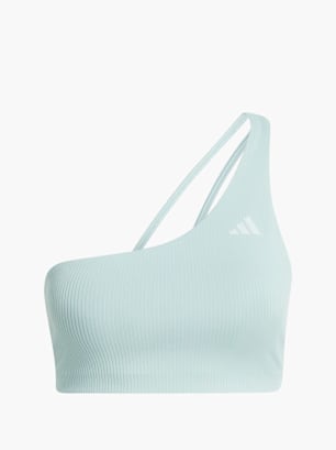adidas Optime Workout Rib One-Shoulder-BH mit leichtem Halt Grün