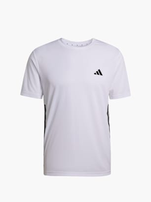 adidas WORKOUT ESSENTIALS BASE 3-STREIFEN T-SHIRT Weiß