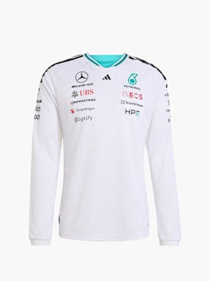 adidas MERCEDES - AMG PETRONAS FORMULA 1 TEAM AUTHENTIC LANGÄRMELIGES FAHRERTRIKOT Weiß
