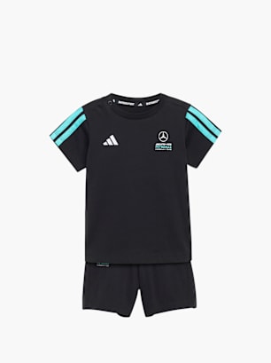 adidas MERCEDES-AMG PETRONAS FORMULA 1 TEAM DNA BABY KURZARM-JOGGINGANZUG Schwarz
