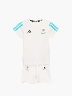 adidas MERCEDES-AMG PETRONAS FORMULA 1 TEAM DNA BABY KURZARM-JOGGINGANZUG Weiß