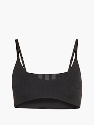 adidas All Me Sport-BH, leichter Halt, gerippt Schwarz