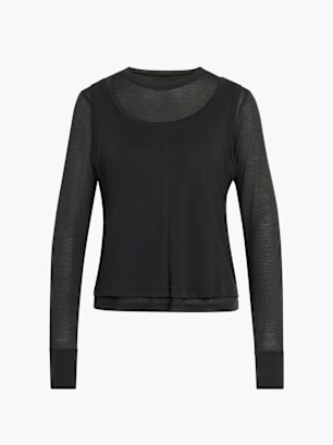 adidas SOFT LUX LONGSLEEVE, TRANSPARENT Schwarz
