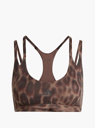 adidas Optime Leopard Träger-BH mit leichtem Halt Braun