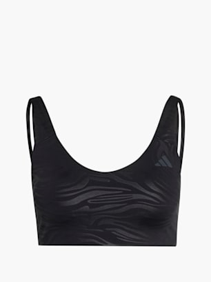 adidas All Me Essentials Grafik Sport-BH, leichter Halt Schwarz