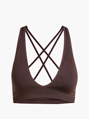 adidas Workout Essentials Knit Light Support BH Braun