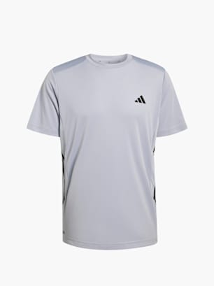 adidas TECH ESSENTIALS WORKOUT 3-STREIFEN T-SHIRT Grau