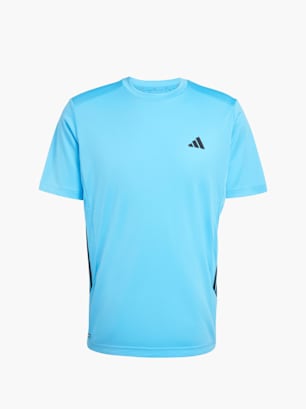 adidas TECH ESSENTIALS WORKOUT 3-STREIFEN T-SHIRT Blau