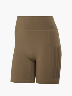 adidas Optime Workout 3-Streifen kurze Leggings Beige