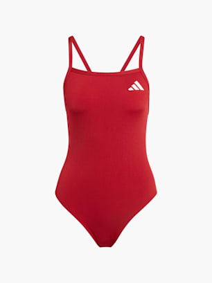 adidas Badeanzug mit dünnen Trägern und V-förmigem Rückendesign Rot