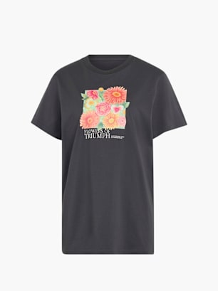 adidas LOCKER GESCHNITTENES FLORAL GRAFIK T-SHIRT 2 Grau