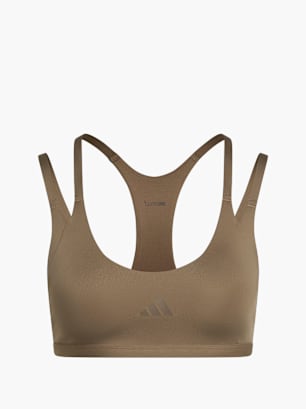 adidas Optime Workout Strappy Sport-BH, leicht stützend Beige